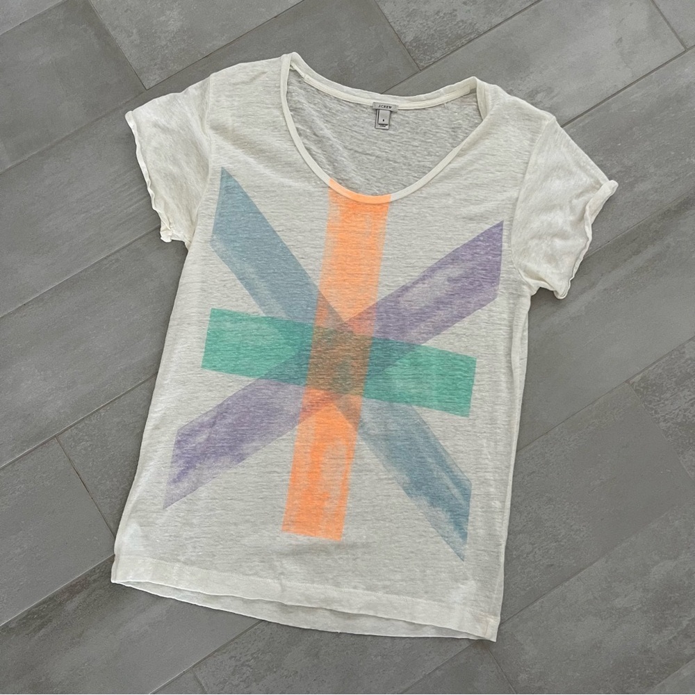 J. Crew Graphic Linen Tee - Picture 2 of 6